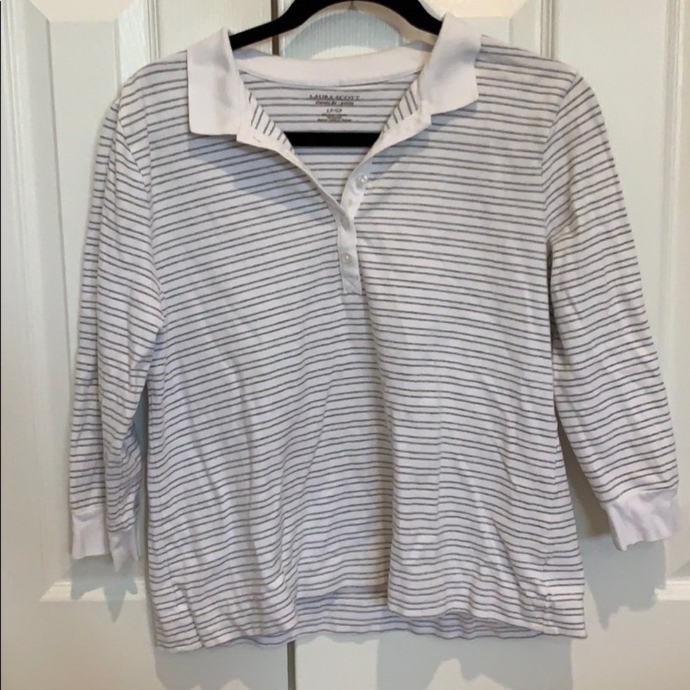 stripped button long sleeve shirt